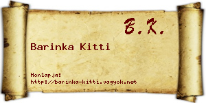 Barinka Kitti névjegykártya